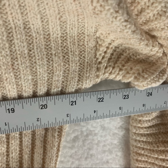 Abound Hooded Back Slit Cotton Blend Cozy Hooded Knit Sweater Cream Size S NWT. - Picture 7 of 9